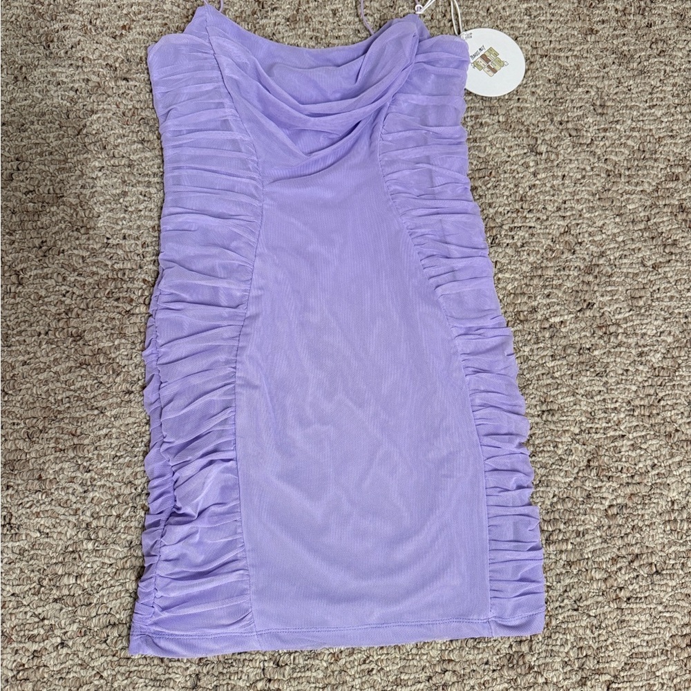 Princess Polly Light Purple Ruched Sleeveless Dress